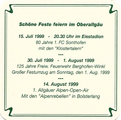 sonthofen oa-by hirsch feiern 1b (quad185-schöne feste 1999-grün)